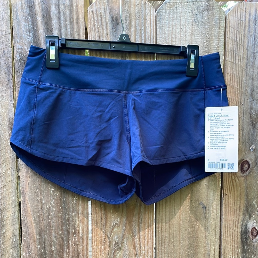 Lululemon Navy Speed Up Shorts LR 2.5"